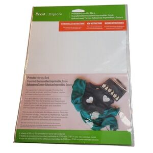 Cricut Explore Printable Iron-On for Dark Materials 4 Sheets 8.5x11 Inkjet NEW
